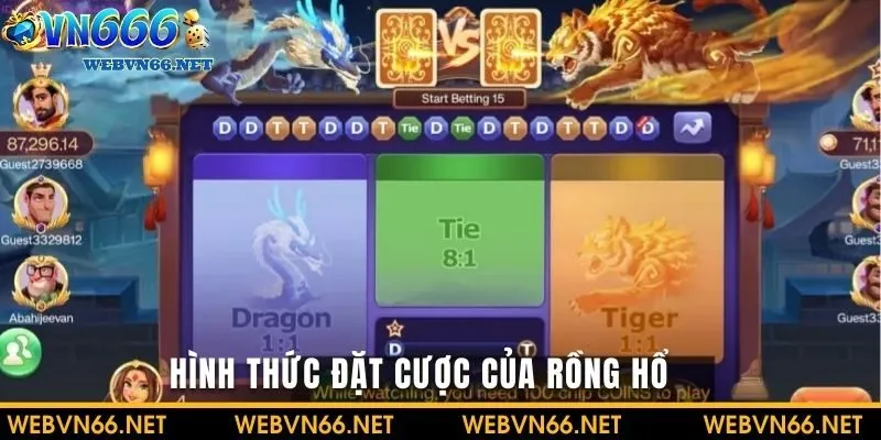 Đặt cược trong Rồng hổ với đa dạng hình thức